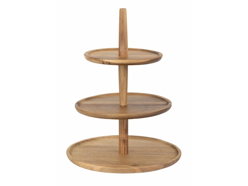 Olympia akáciové drevo etagere 305 (Ã) x 395 (V) mm