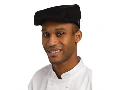 Chef Works plochá čepice černá