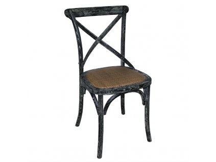 Bolero jídelní židle s opěradlem dřevěné černé (sada 2ks)