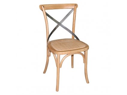 Bolero jídelní židle dřevěné s opěradlem a přírodní povrchovou úpravou (sada 2ks)