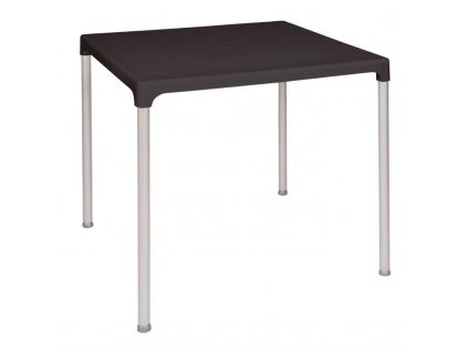 Bolero čtvercový stůl s hliníkovými nohami černý 750mm