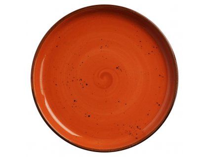 Tanier z porcelánu s vysokým okrajom, Ø 27 cm, oranžový FINE DINE, Kolory Ziemi Dahlia (1ks)