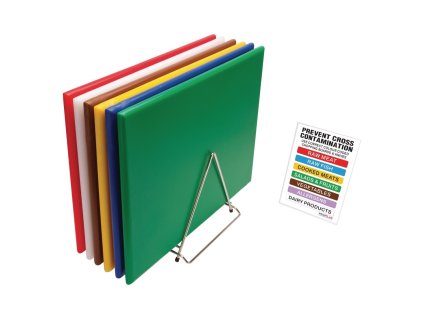 Sada krájacích dosiek Hygiplas HDPE so stojanom 610x455x25mm