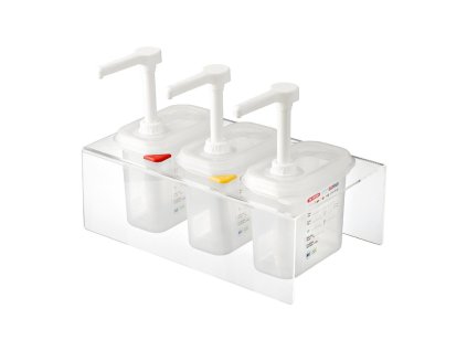 Dávkovače omáčky Araven GN 1/9 transparentné 1,5 l (3 kusy)