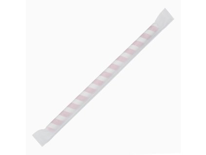 Fiesta Kompostovateľné kompostovateľné slamky na smoothie z papiera 210 mm červeno-biele Samostatne balené (250 kusov)