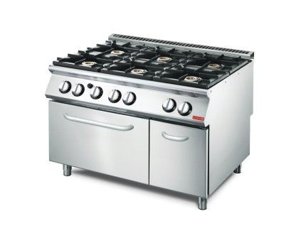 Gastro M 700 plus 6-horákový plynový sporák s plynovou rúrou GM70/120CFG