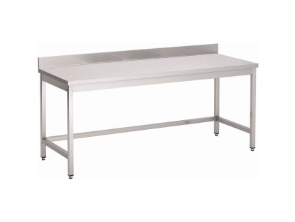 Gastro M nerezový pracovný stôl bez spodnej police s operadlom 85x200x70cm