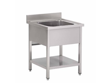 Gastro M nerezový drez so spodnou poličkou a operadlom 70x70x85cm