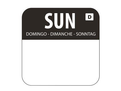 Hygiplas rozpustné prázdne etikety s farebným kódom potravín Sunday (1000 kusov)