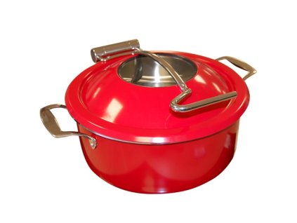 Chafing indukčný 4,5l sklo, výklopné veko RED color