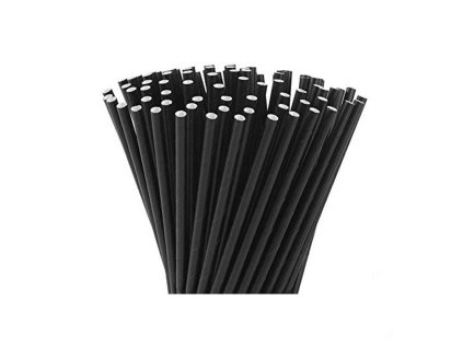 Slamka papierová čierna - 100 ks
