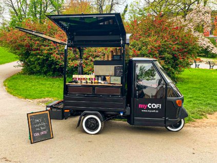 Piaggio Ape 50 coffee van černý