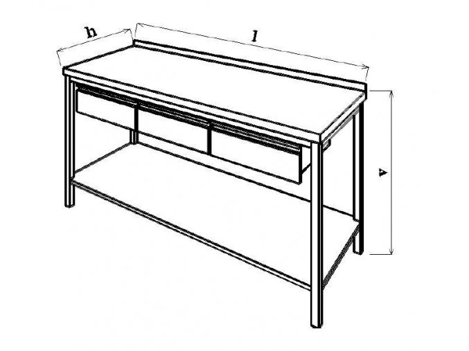 Pracovní stůl se zásuvkou 100x70x850