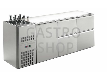 stul chladici barovy regd 306e 3 sekce delka 2150 mm s chlazenou vanou na napoje