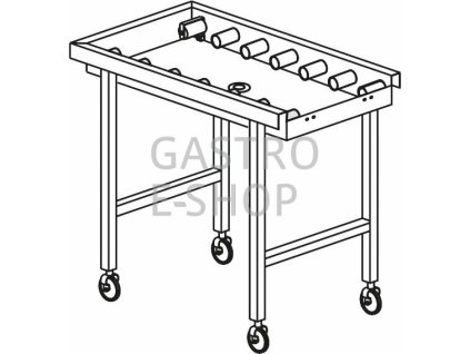 Stůl válečkový pojízdný s vanou 1100 x 650 x 850 mm