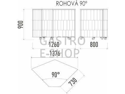 Neutrální rohový modul 90 NE 90°