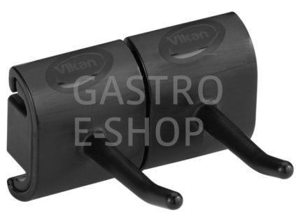 Háček dvojitý k nástěnnému držáku, 82mm, černý 10149