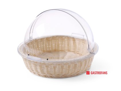 100269 kosik na pecivo kulaty s roll top poklopem 400x h 300 mm