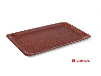 101145 tac servirovaci laminovany protiskluzovy obdelnikovy mahagon 330x430mm