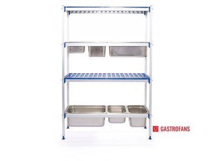 Hliníkový regál pro GN - 1120x355x(H)1685 mm