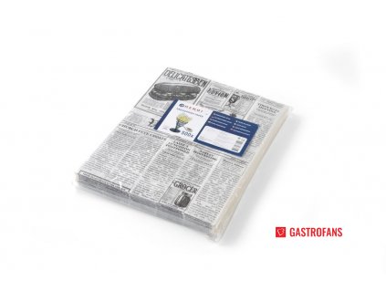 Pergamenový papír na hranolky a občerstvení, Novinový tisk, 500 ks., 200x250mm
