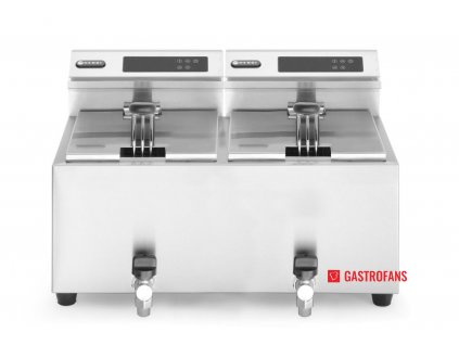 Fritéza Profi Line digitální s výpustí - 2x 8 l, 16L, 230V/7000W, 605x515x(H)345mm