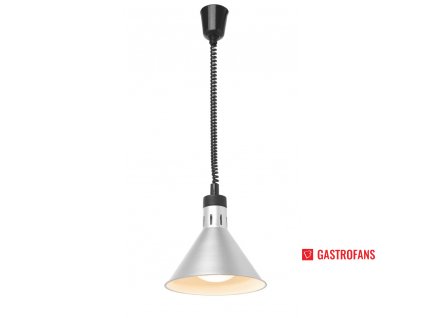 Výškově nastavitelná ohřívací lampa kónická, Stříbrná, 230V/250W, o275x(H)250mm