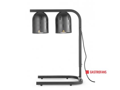 Lampa na ohřev jídla, dvojitá, Černá, 230V/500W, 453x360x(H)790mm