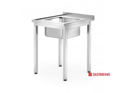 Stůl s dřezem – šroubovatelný, Kitchen Line, 600x600x(H)850mm