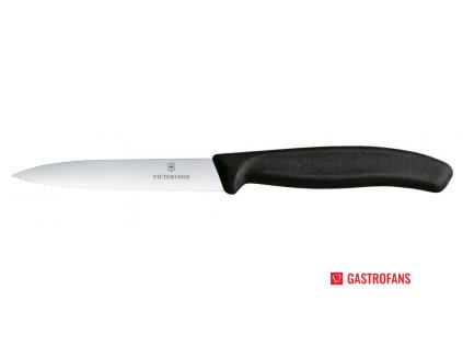 Nůž na zeleninu se zoubkovaným ostřím, Černá, (L)212mm