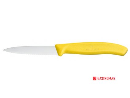 Nůž na zeleninu se zoubkovaným ostřím, Žlutá, (L)190mm