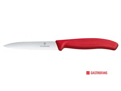 Nůž na zeleninu se zoubkovaným ostřím, Červená, (L)212mm