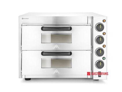 Dvoukomorová pec na pizzu 3000W, Stříbrná, 50/350?C  Hendi