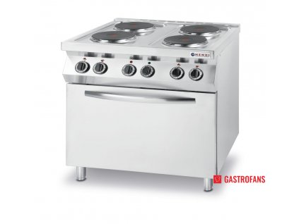 Elektrický vařič Kitchen Line – 4 plotýnky s konvektomatem GN 1/1 , GN 1/1, 400V/13400W, 800x700x(H)900mm