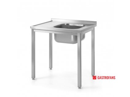 Stůl s dřezem – šroubovatelný, Kitchen Line, 1000x600x(H)850mm