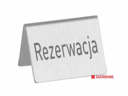 Cedulka na stůl „Rezerwacja”, rezerwacja, 4 ks., 50xx(H)42mm