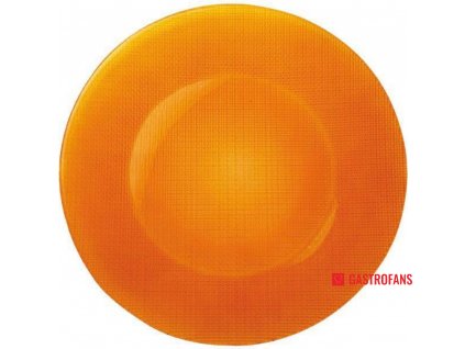 Talíř skleněný mělký pr. 31 cm - oranžový