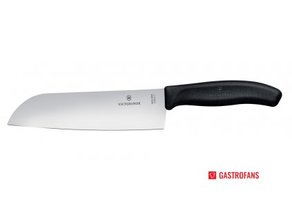 Nůž Santoku s vroubkovanou čepelí, Černá