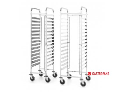 Vozík Kitchen Line na přepravu nádob 15x, 15 vodících vodítků kontejnerů, Stříbrná 813270