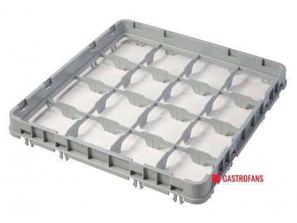 Nástavec koše half drop 500×500 mm šedý, model E2, počet přihrádek: 16 (4x4), rozměr přihrádky: 111x111 mm, Světle šedá, 499x499x(H)51mm