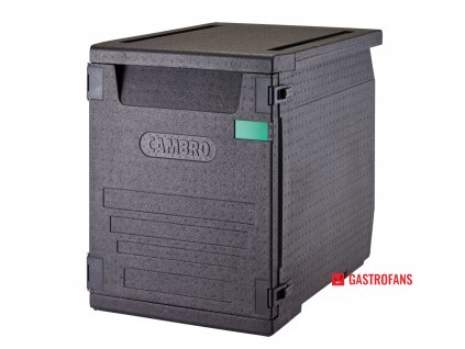 Termoizolační box Cam GoBox® s předním plněním pro nádoby 600x400 mm, s 9 vestavěnými drážkami, 126 l, s 9 drážkami, 126L, Černá, 770x540x(H)687mm