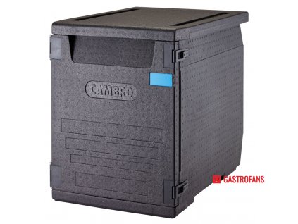 Termoizolační box Cam GoBox® s předním plněním pro nádoby 600x400 mm, se 6 vestavěnými drážkami, 126 l, s 6 drážkami, 126L, Černá, 770x540x(H)687mm