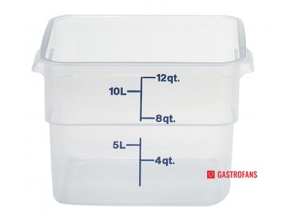 Transparentní polypropylenová nádoba na potraviny CamSquare®, 11,4 l, 11,4L, 256x310x(H)210mm
