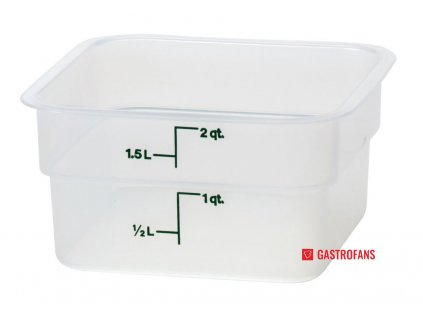 Transparentní polypropylenová nádoba na potraviny CamSquare®, 1,9 l, 1,9L, 185x185x(H)100mm