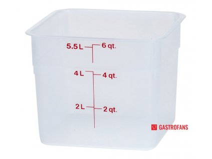 Transparentní polypropylenová nádoba na potraviny CamSquare®, 5,7 l, 5,7L, 215x215x(H)185mm