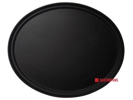 Oválný protiskluzový servírovací tác Camtread®, černý, Černá, 685x560x(H)32mm