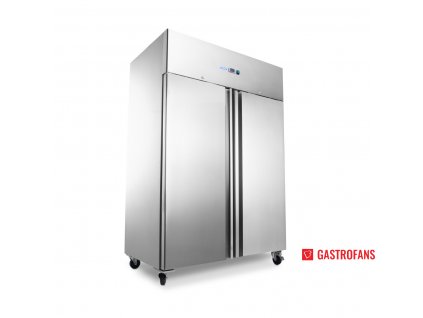 Chladnička 1200 l - 6 x 2/1 GN nastavitelné police - na kolečkách, nerezová lednice, dvoukřídlá lednička pro restaurace a hotely