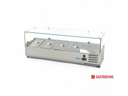 Pultová chladnička 120 cm - vhodná pro 4 x 1/3 GN stolní saladeta se skleněným zákrytem