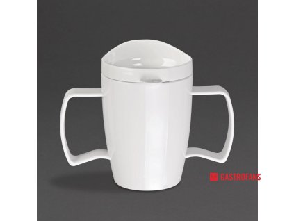 Olympia Kristallon Heritage hrnky s dvojitým uchem s víčkem bílé 300 ml (balení 4 ks) Olympia
