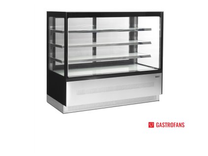 Chladicí vitrína s rovným sklem, cukrářská, černá - 1505x1350 mm TEFCOLD